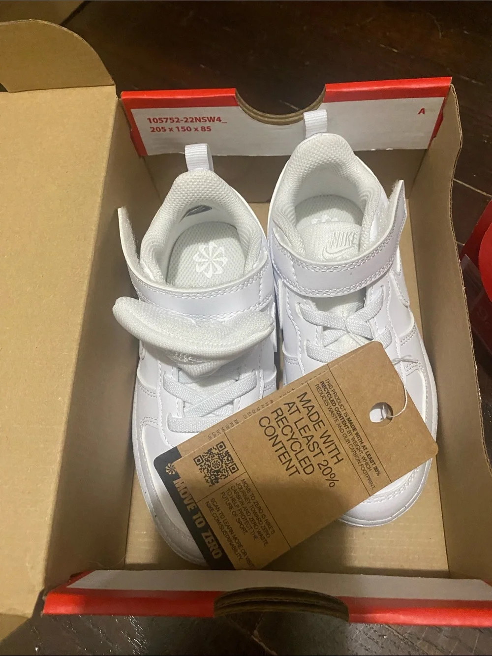 Nike Kids White Velcro Low-Top Sneakers